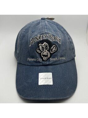 Monkey Shack Panama City Beach Florida Denim Baseball Cap Hat OSFM DK